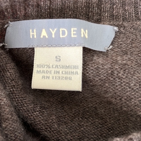 NWT Hayden x Vertical Design 100% 2-Ply Cashmere Sweater in Heather Rye - S - Picture 8 of 10